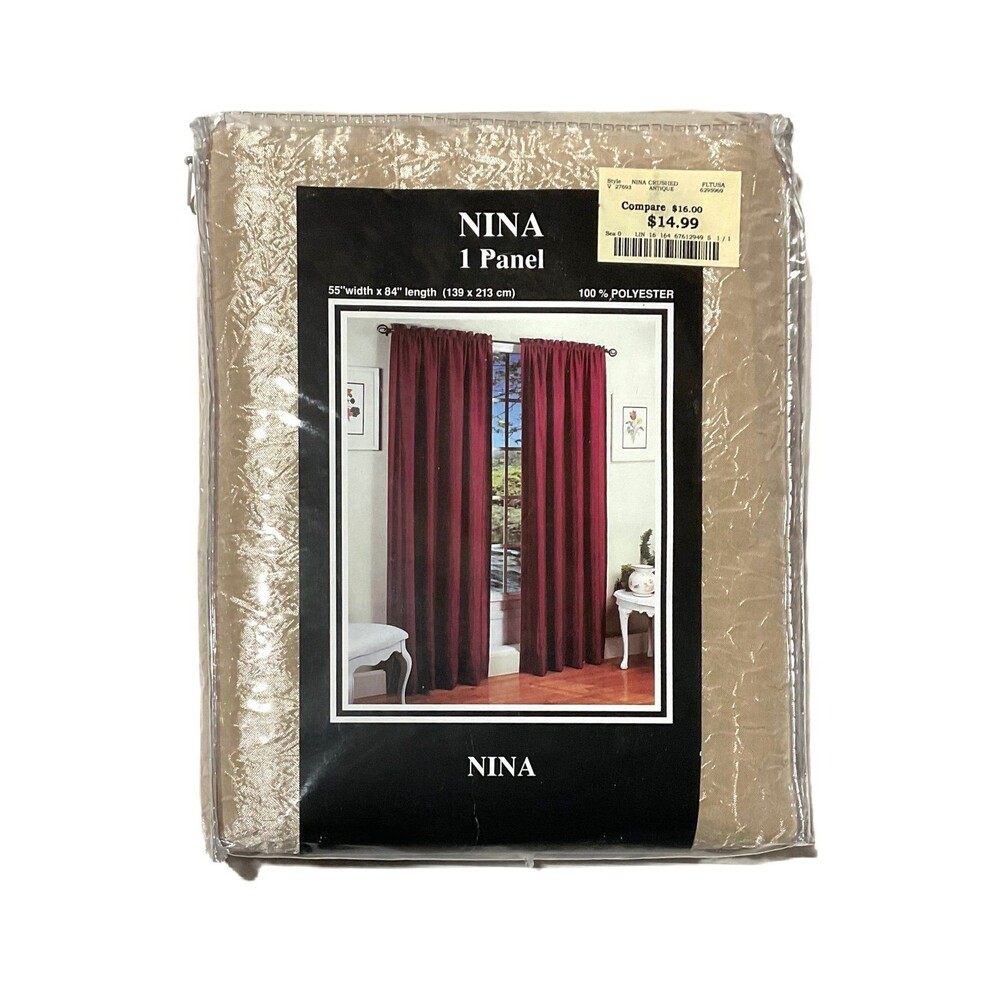 Nina Crushed Antique Curtains (4 Panels 55” W x 84” L)